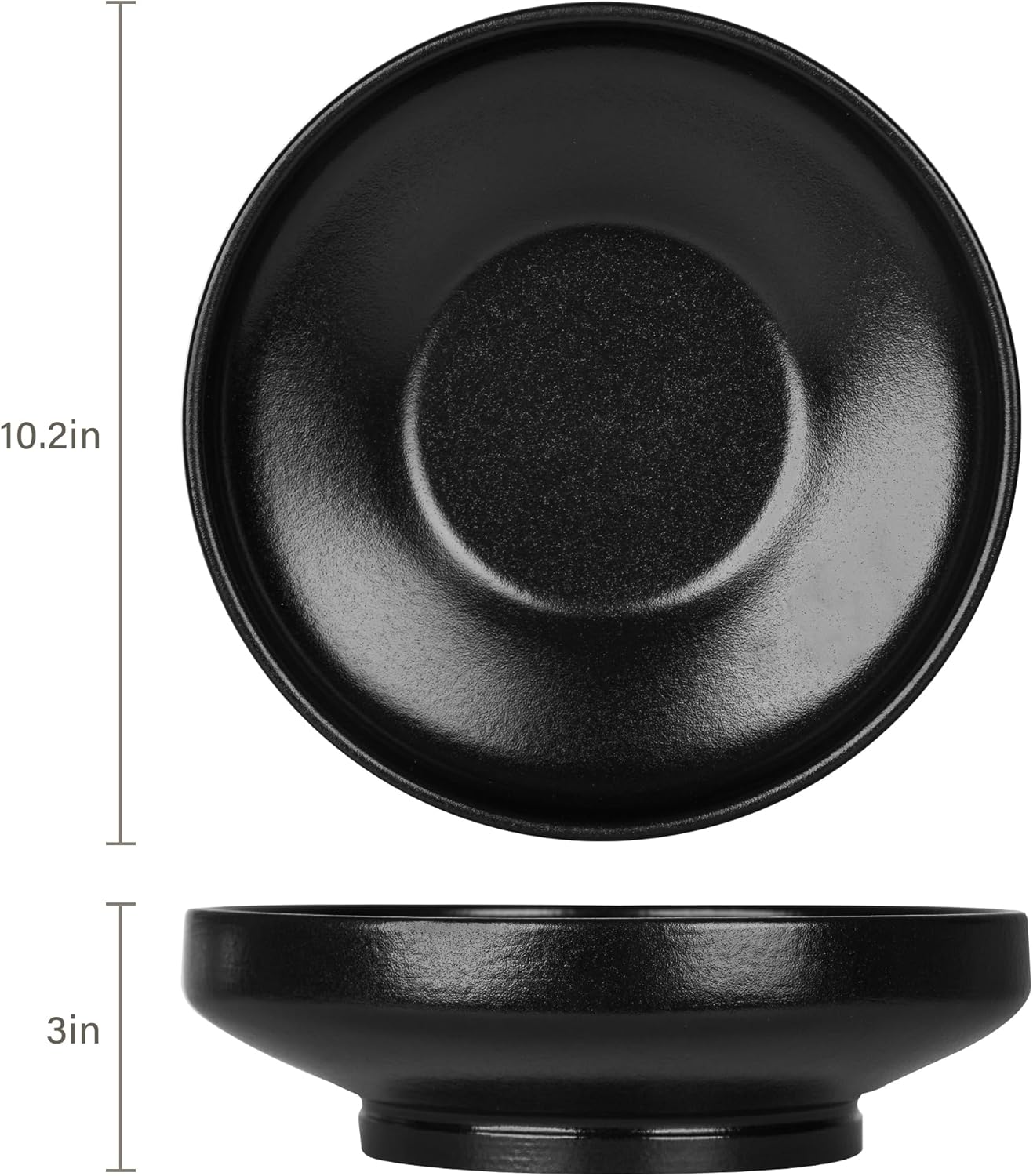 SLIVOUS Ceramic Fruit Bowl 102 Inch Black