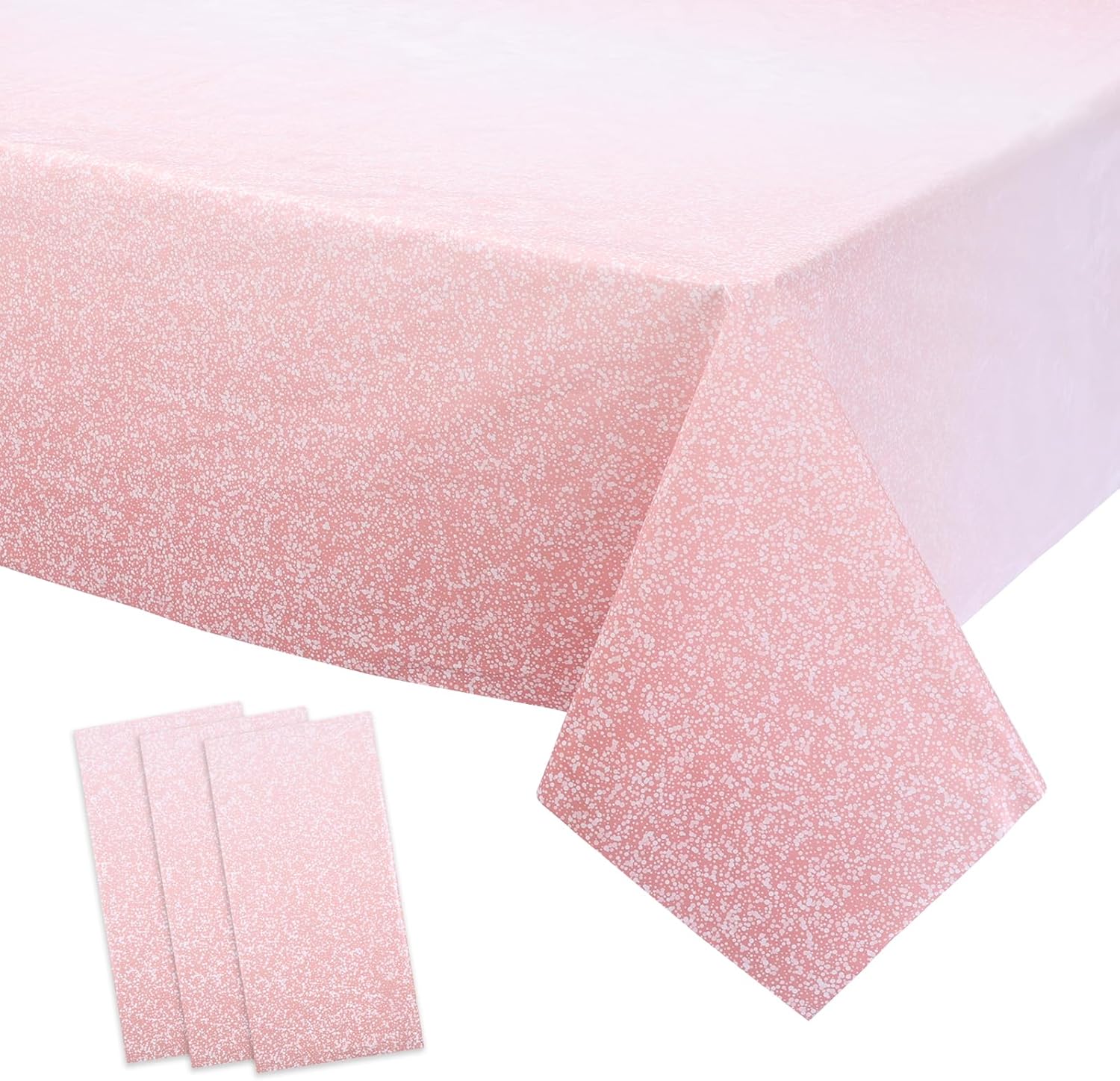 Kesfey 3 Pack Ombre Rose Gold Tablecloths 54x108 Inch