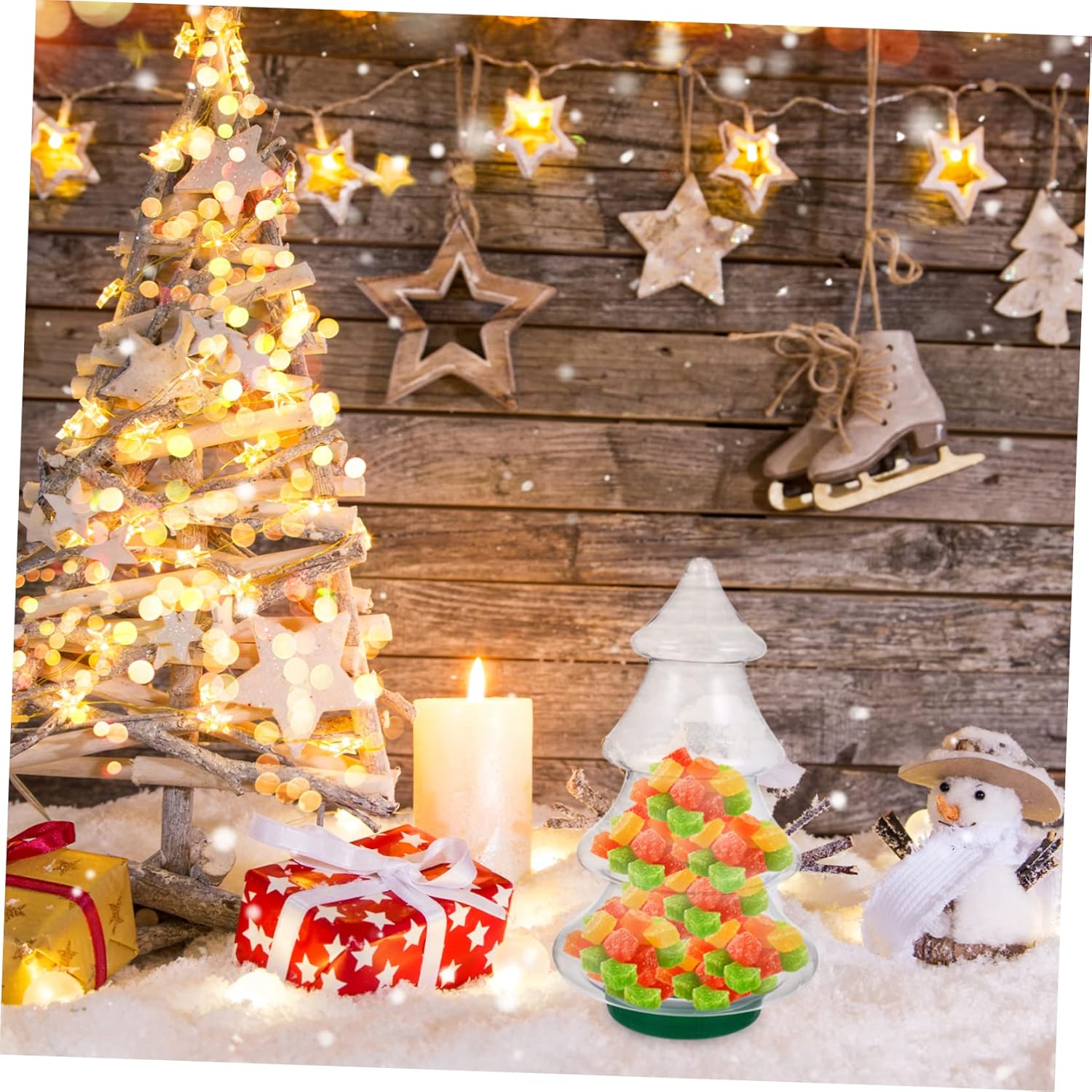 Christmas Tree Candy Storage Jar for Holiday Treats