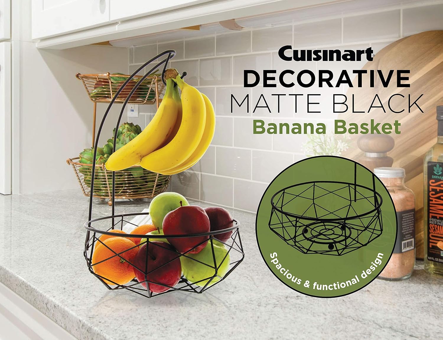 Cuisinart Fruit Basket with Banana Hanger Matte Black