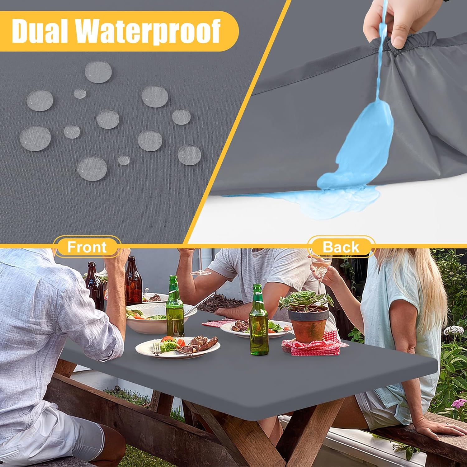 Spotjoy Rectangle Tablecloth Waterproof 30x72 for 6 Foot Folding Tables