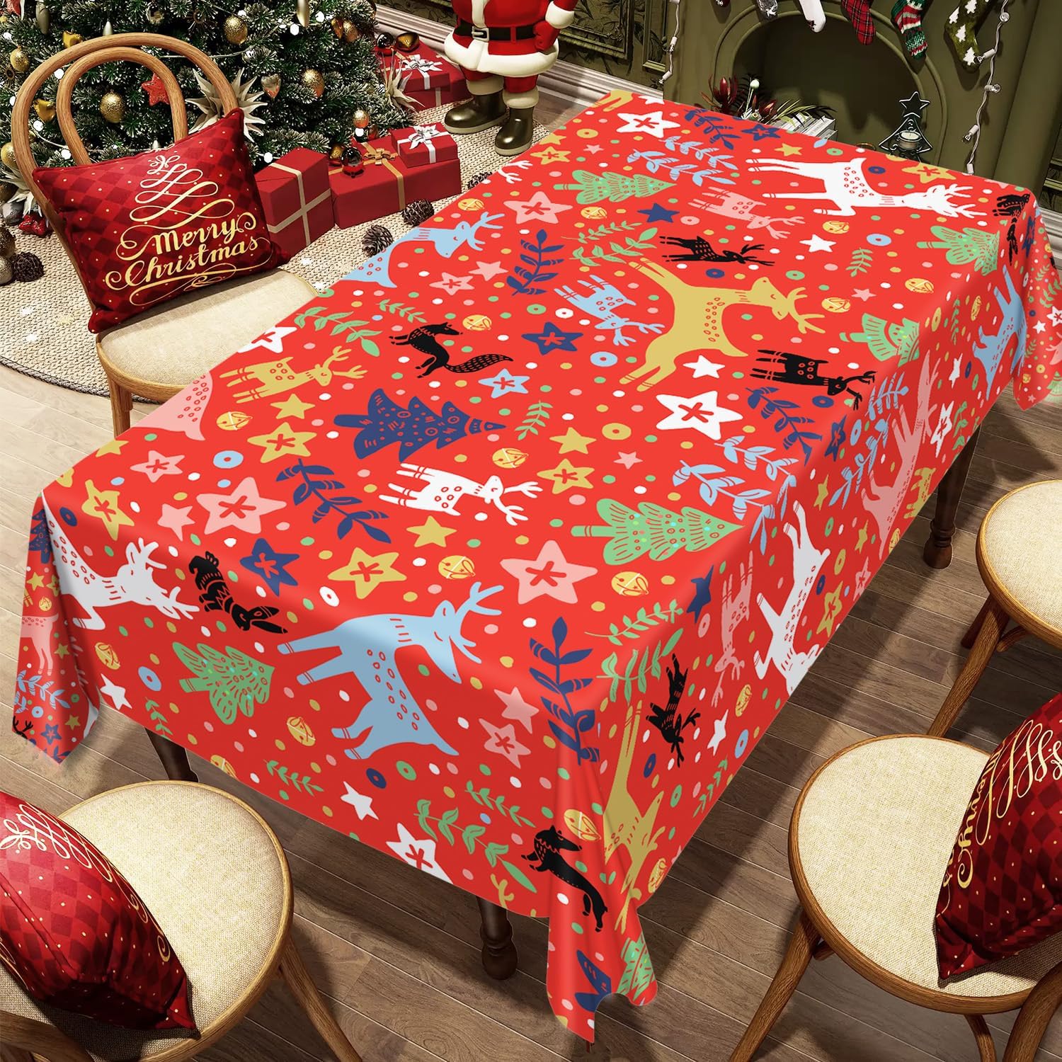 Vimorco Rectangle Tablecloth Christmas Deer