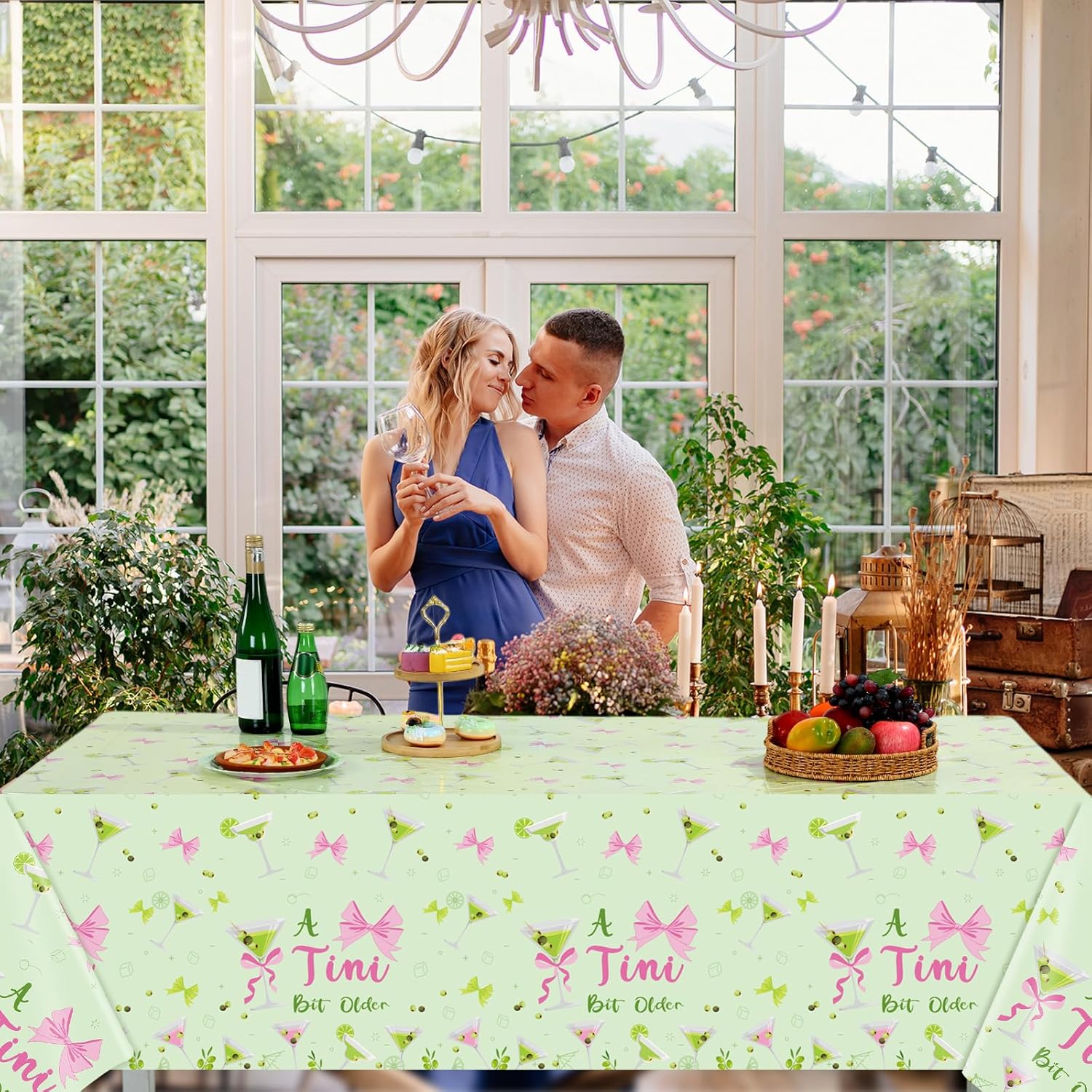 3 Pack Green Martini Tablecloths Birthday Decorations