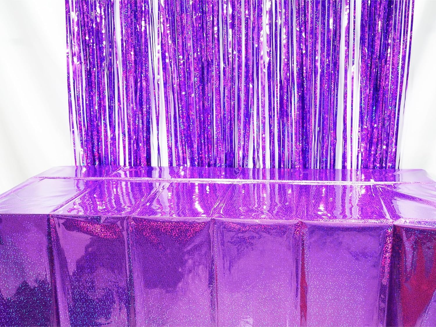 GREATRIL Purple Shiny Tablecloth 54 x 108 Inches 2 Pack