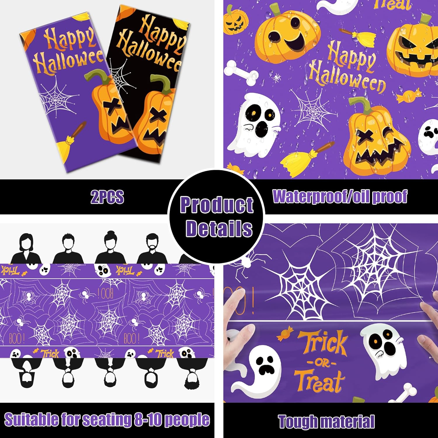 OHOME Halloween Tablecloth Set 2 Pack