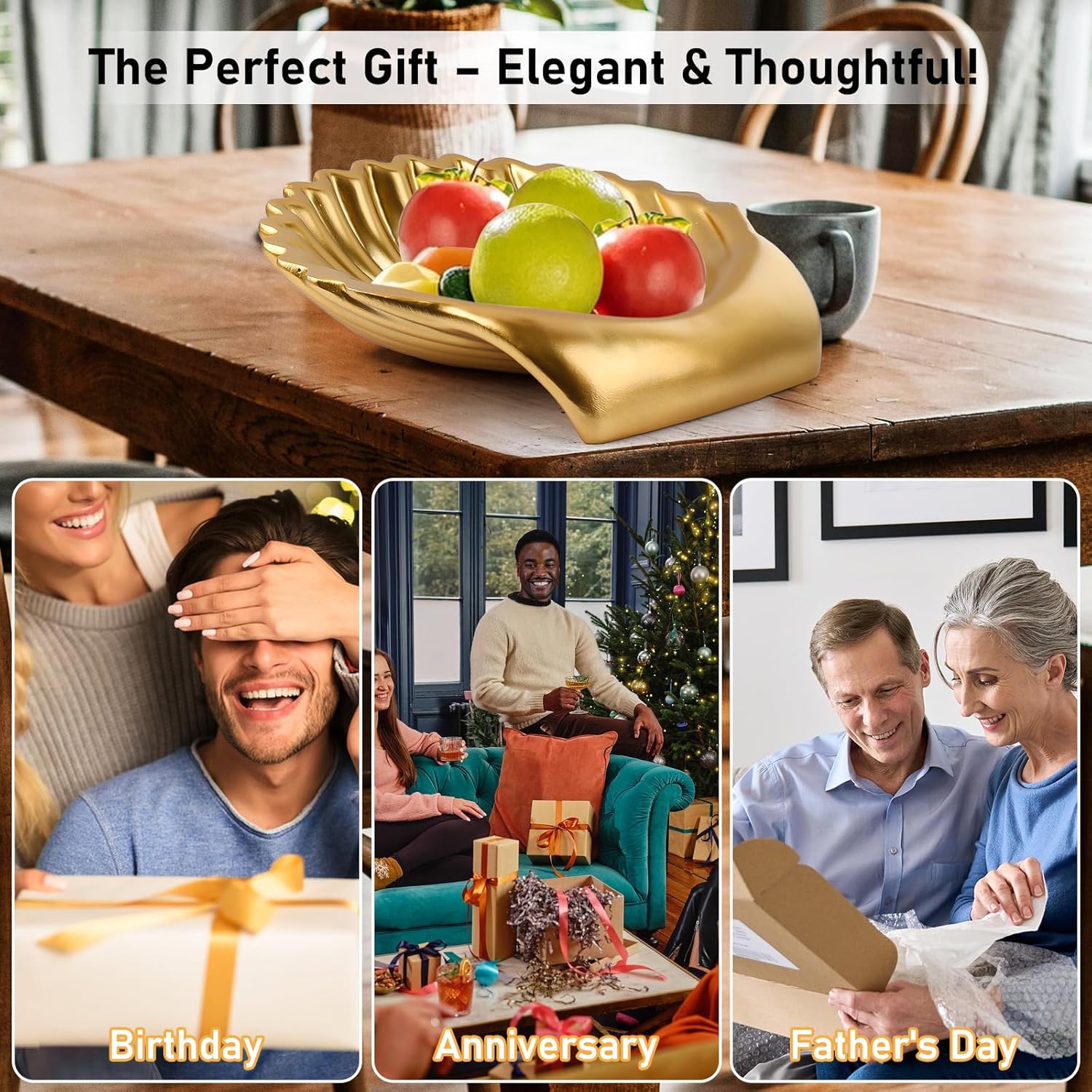 Large Decorative Bowl with Scallop Shape for Home Decor