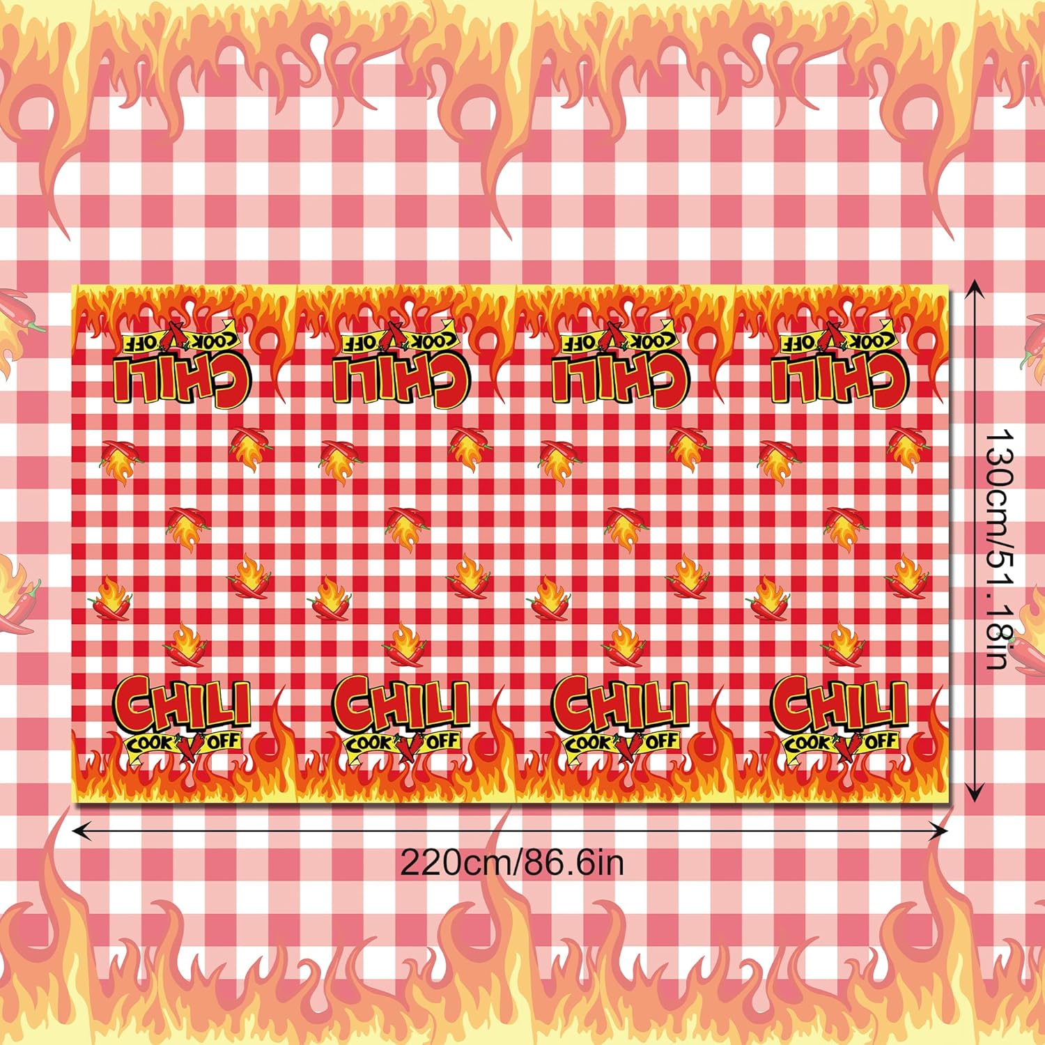 Chili Party Tablecloths 2 Pcs for Cook Off Decorations