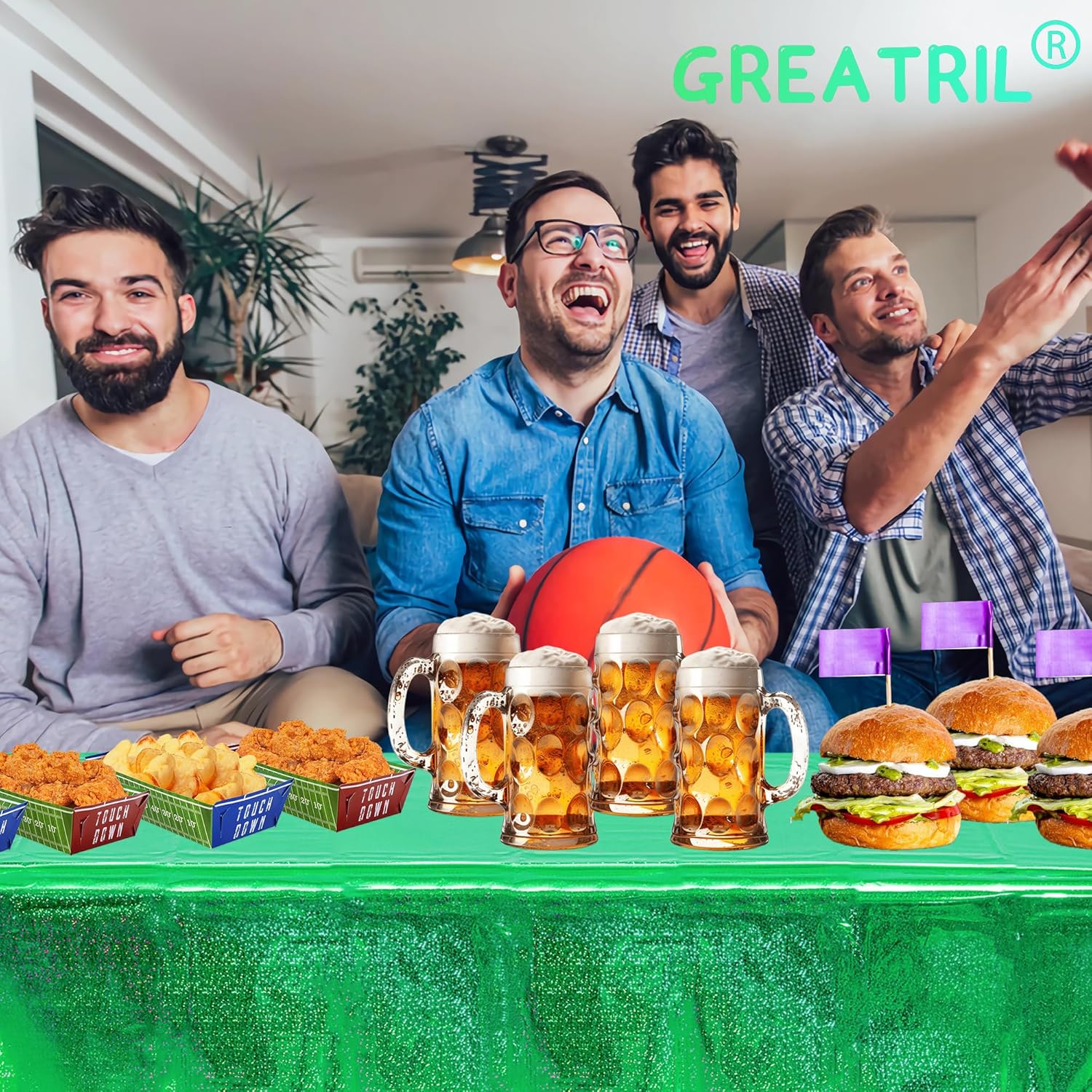 GREATRIL Green Table Cover 54 x 108 - 2 Packs