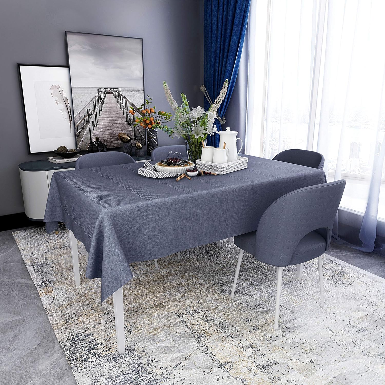Obstal Waterproof Tablecloth 54 x 78 Dark Grey