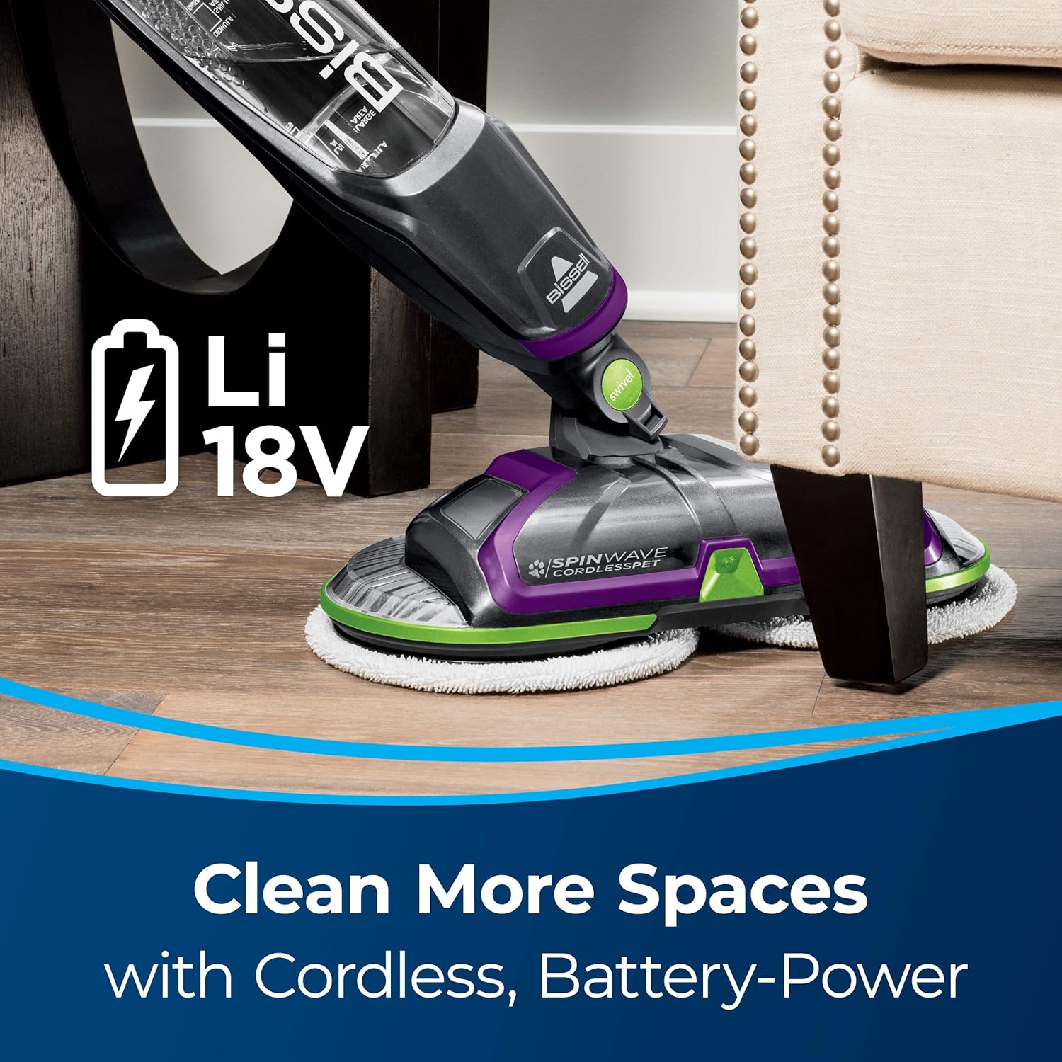 Bissell Spinwave Cordless Pet Hard Floor Mop 18V
