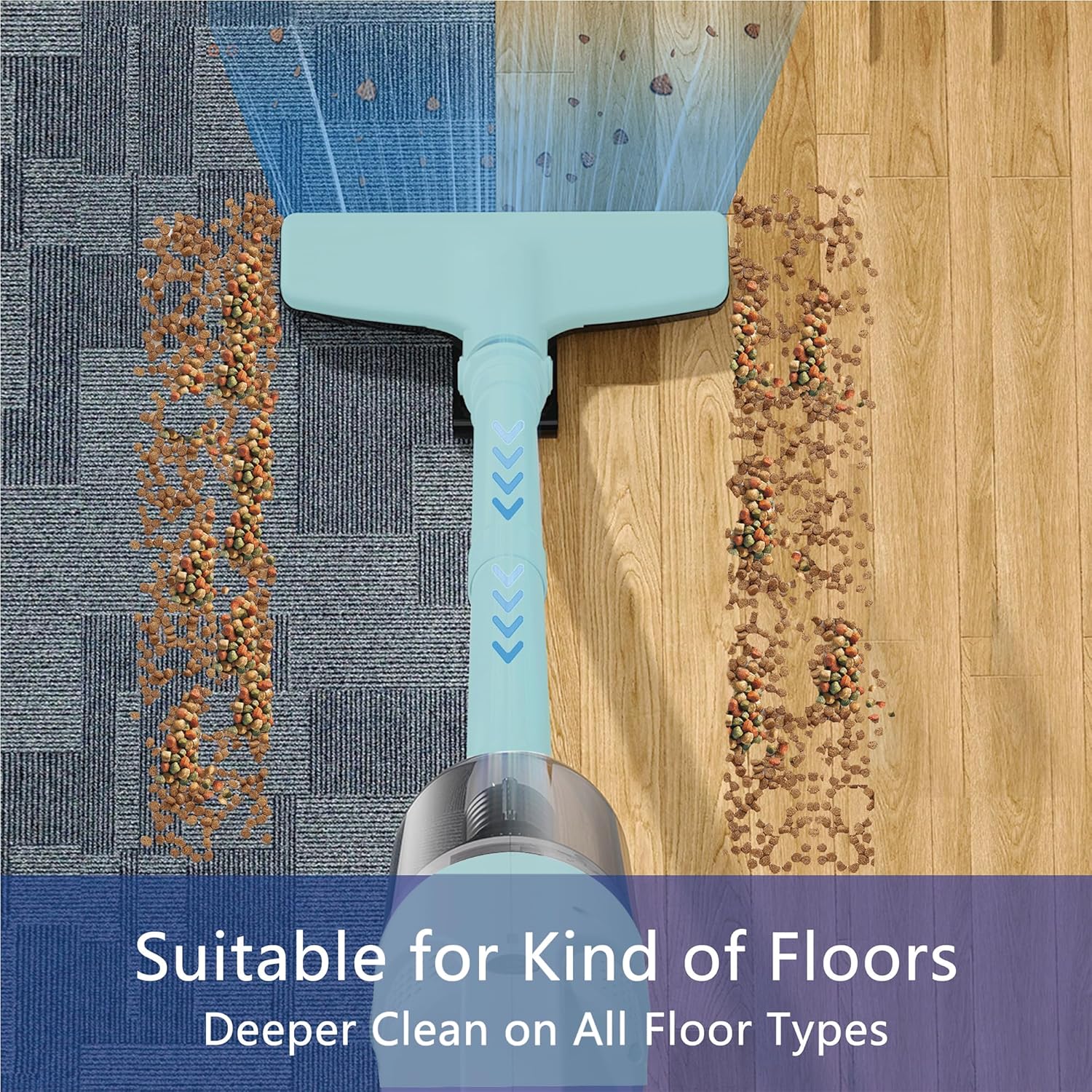 6-in-1 Lightweight Stick Vacuum Cleaner with 100W Motor Cordless Portable for Hard Floors Carpets and Pet Hair