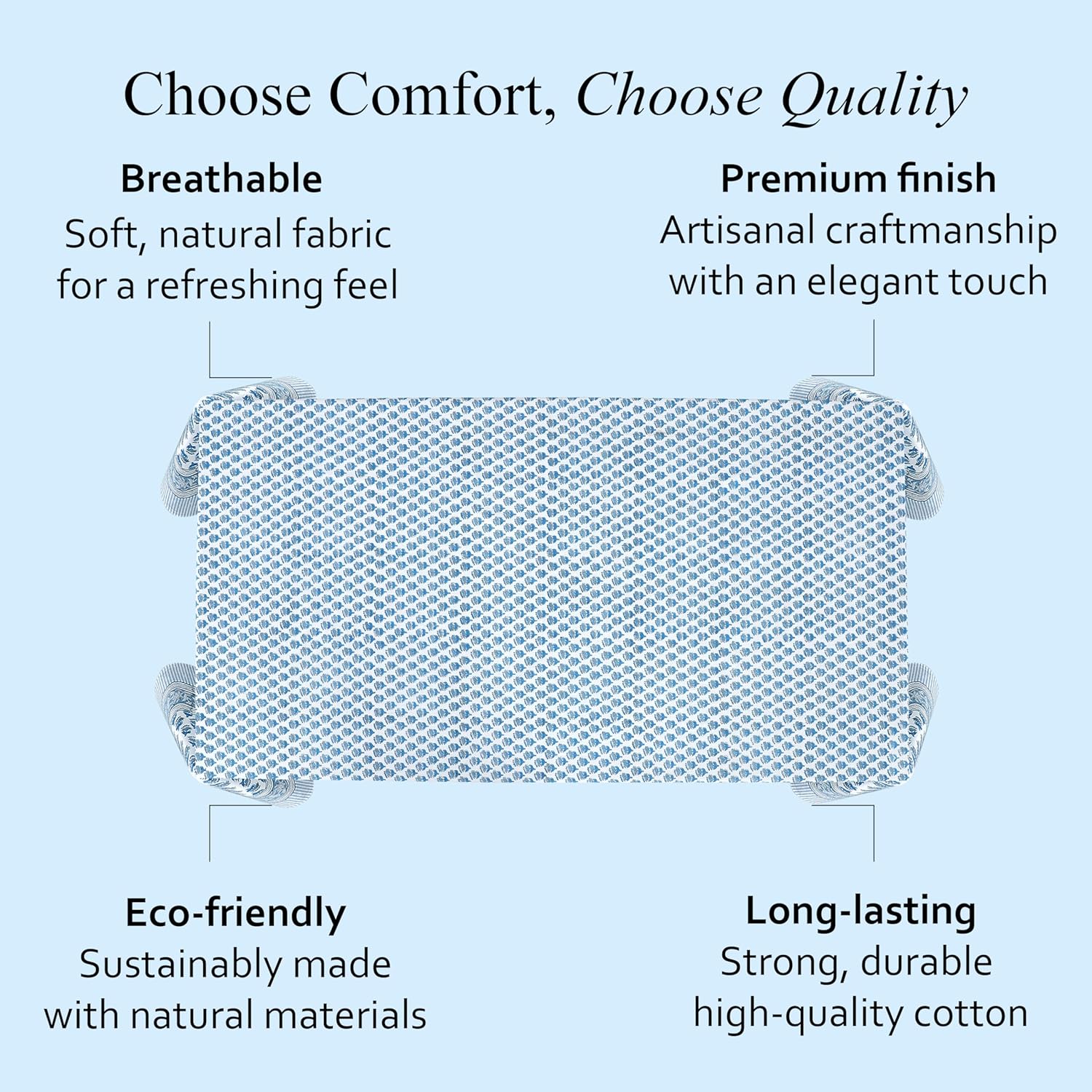 CPC Cotton Print Club 60x60 Inch Apatite Blue Tablecloth