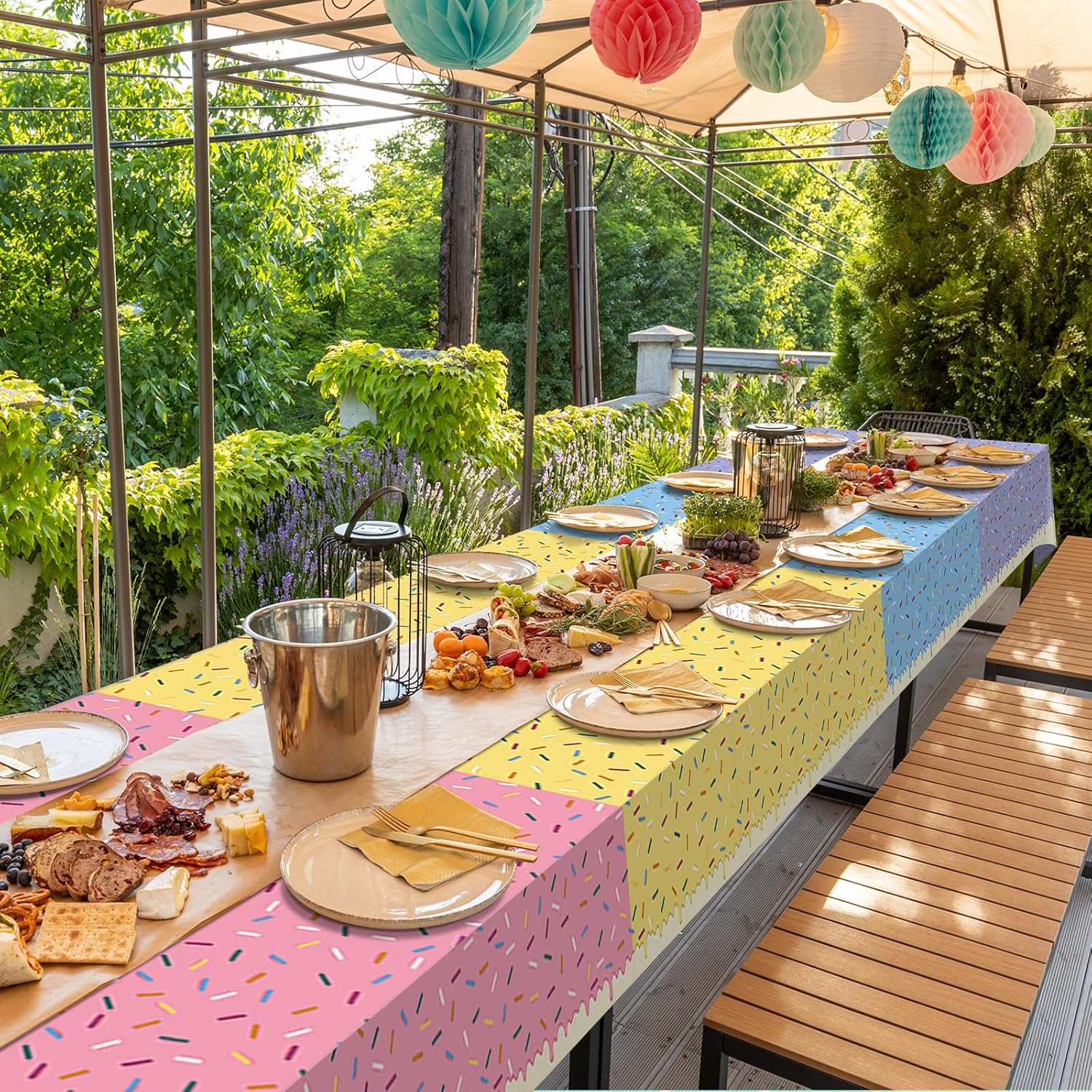 Hallswl 6 Pack Ice Cream Themed Tablecloths