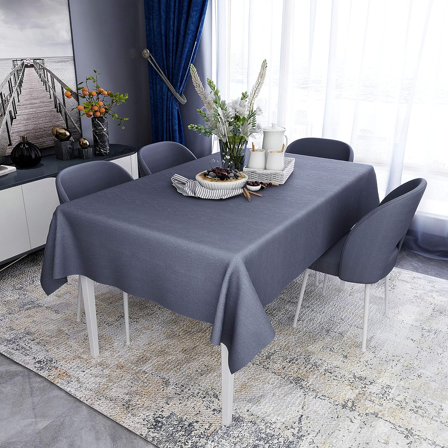 Obstal Waterproof Tablecloth 54 x 78 Dark Grey
