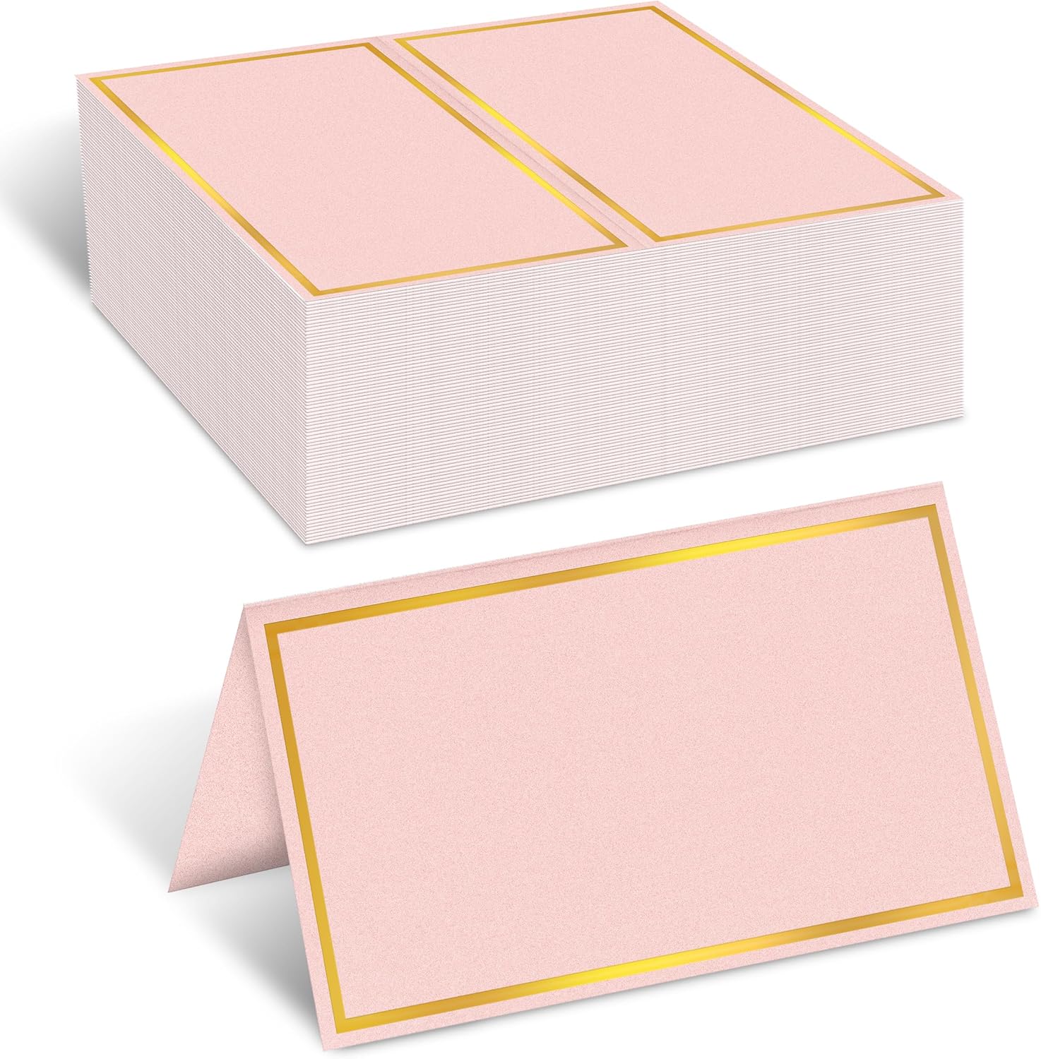 100 Pack Metallic Table Cards with Pearled Finish