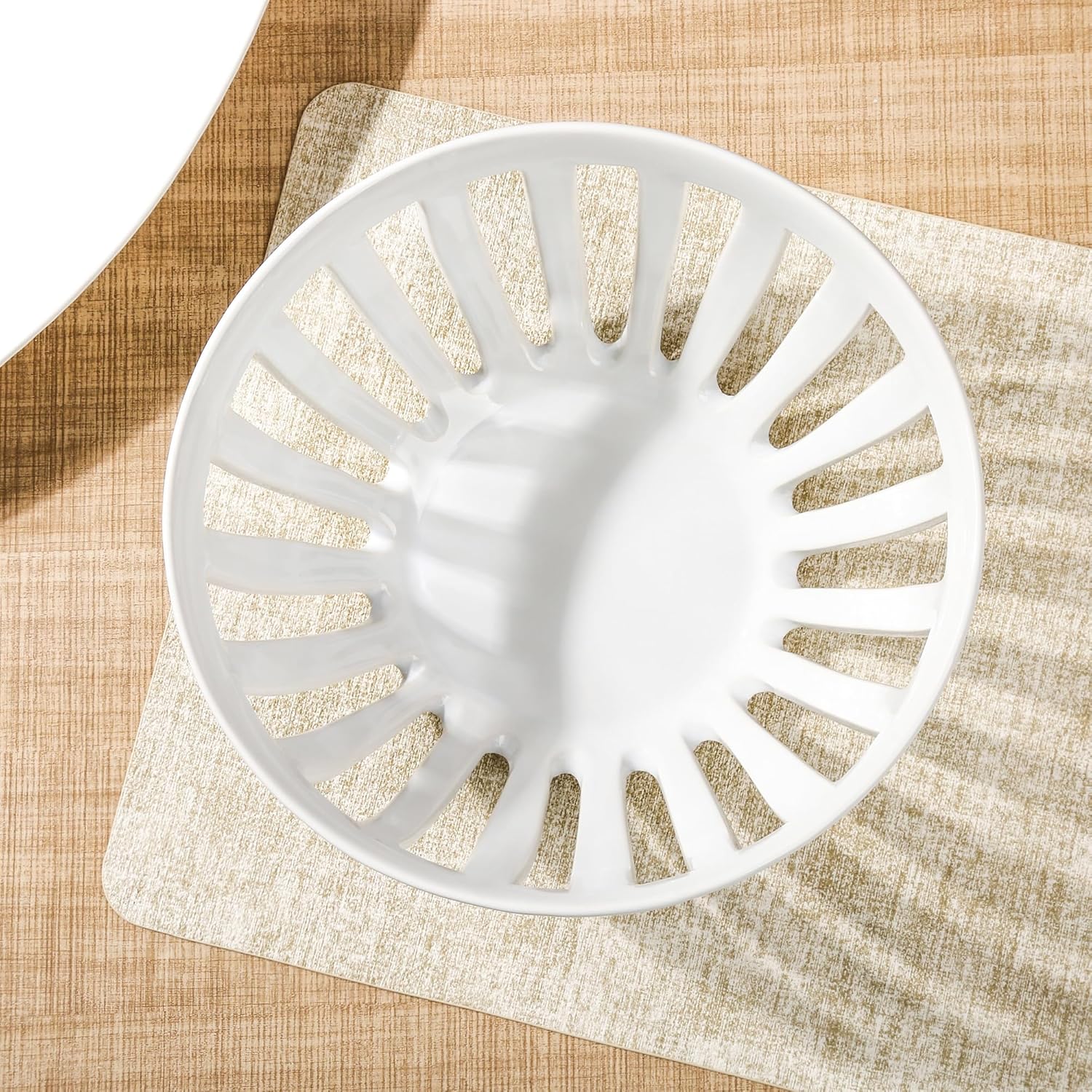SLIVOUS Ceramic Fruit Bowl 95 Inch White