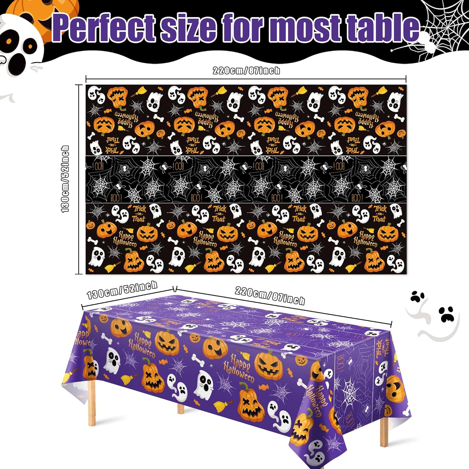 OHOME Halloween Tablecloth Set 2 Pack