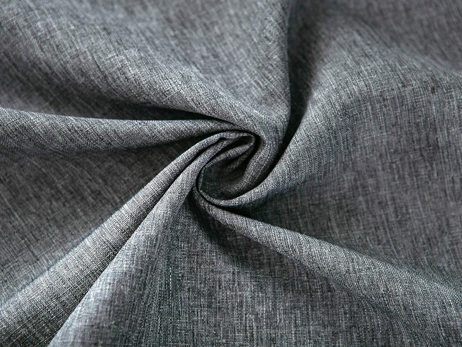 EHouseHome Faux Linen Tablecloth with Lace Trim - 70 Inch Grey Waterproof Spill Proof