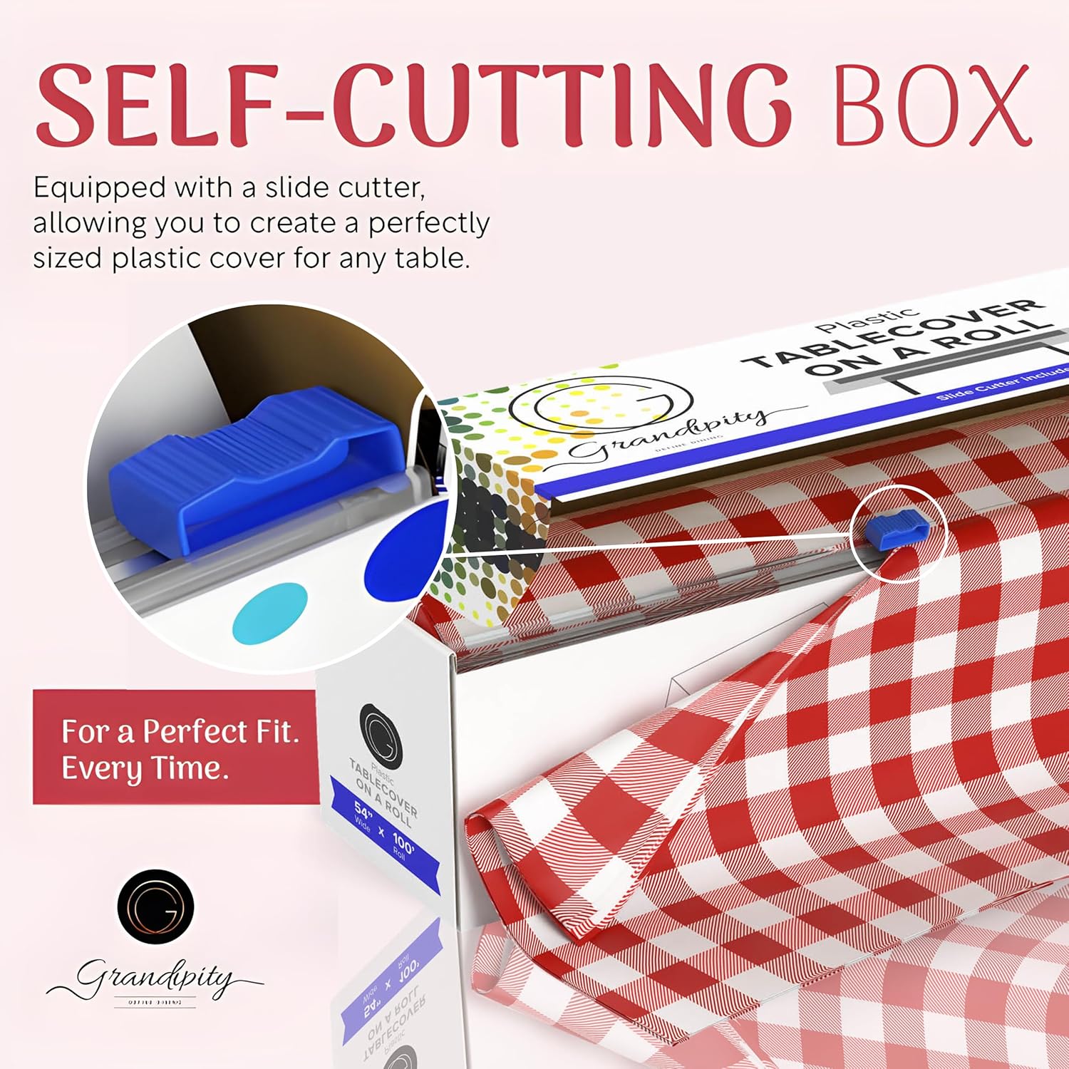 Grandipity Plastic Tablecloth Roll 54 Inch x 100 Feet