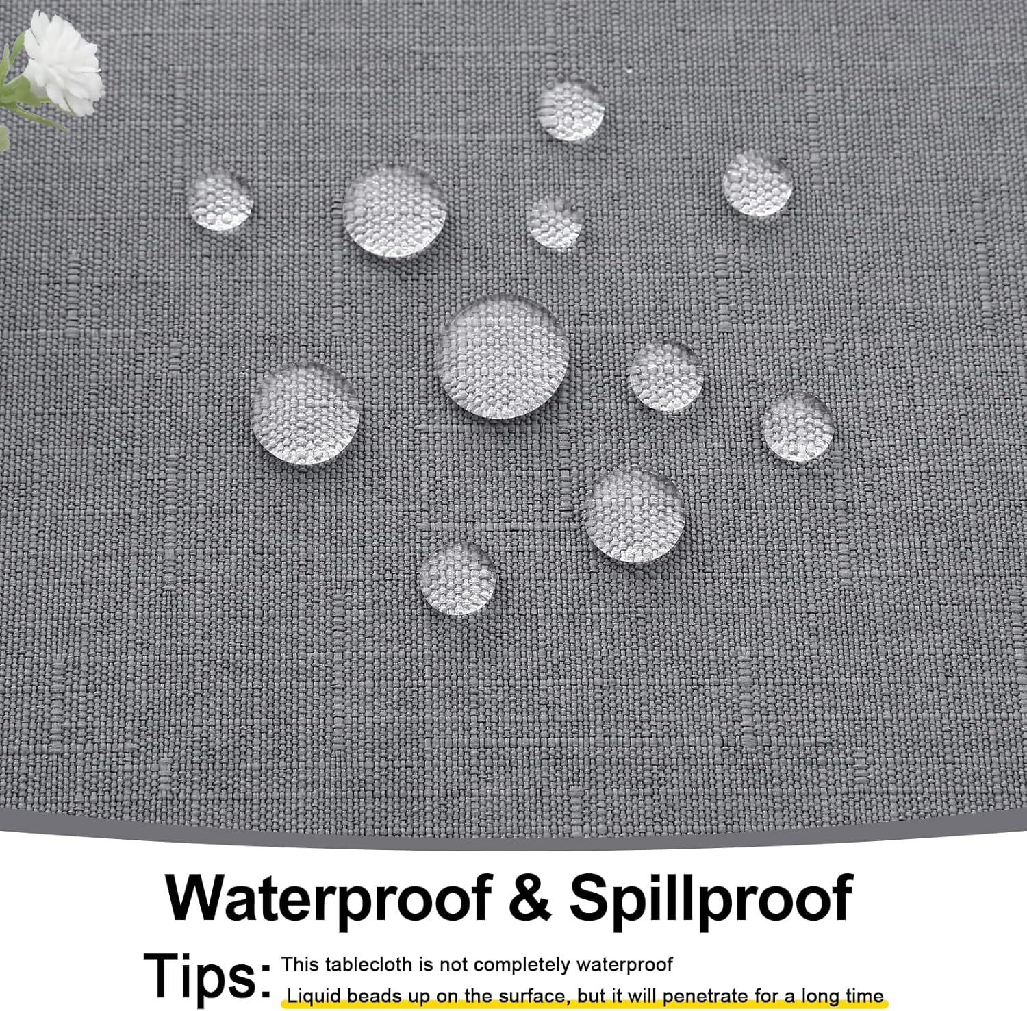 Smiry Waterproof Linen Tablecloth 60x84 Grey