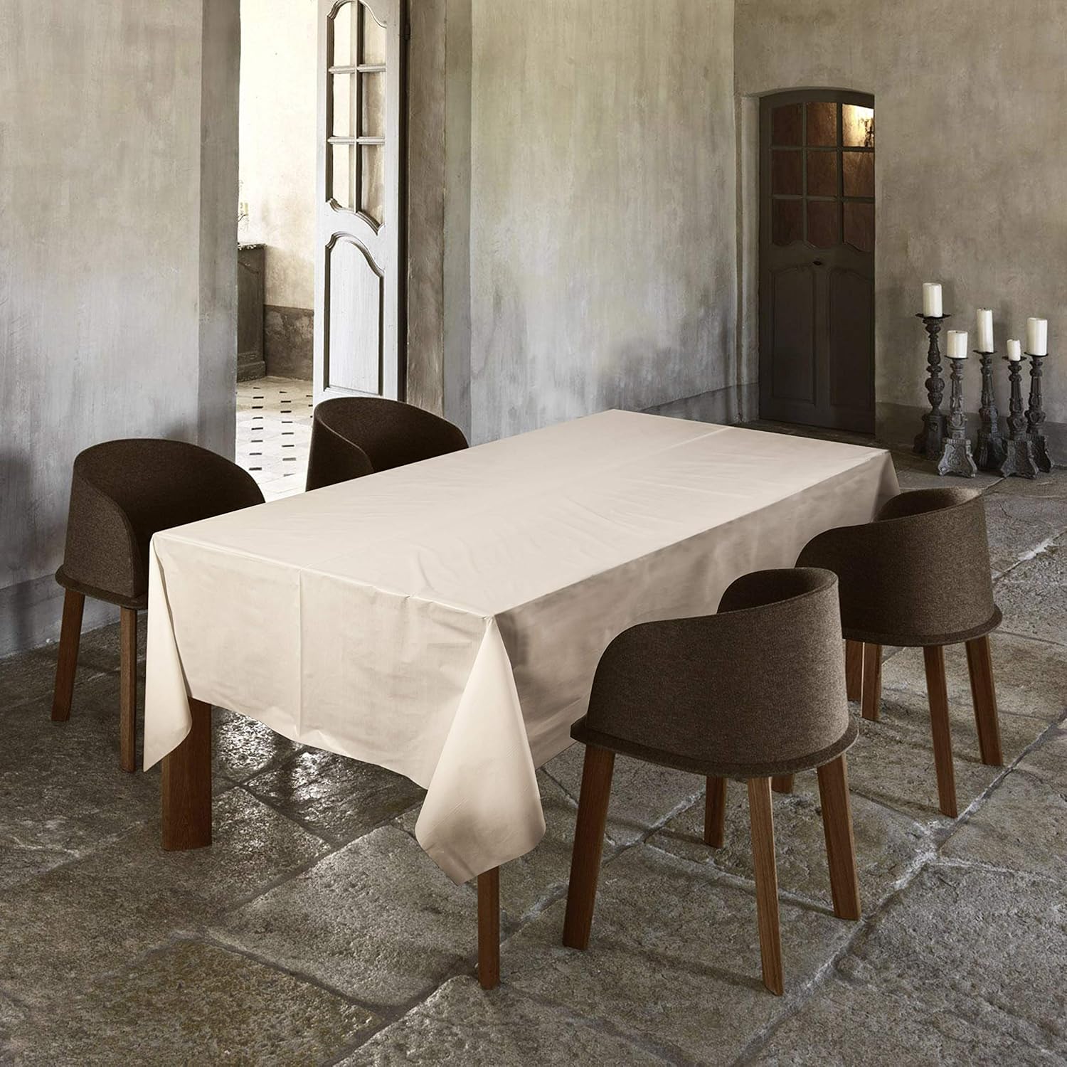 300 ft White Premium Disposable Waterproof Table Cloth Rolls for Outdoor Events