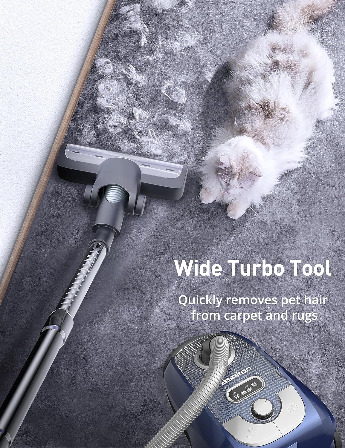 Aspiron Bagged Canister Vacuum with H13 HEPA Filter