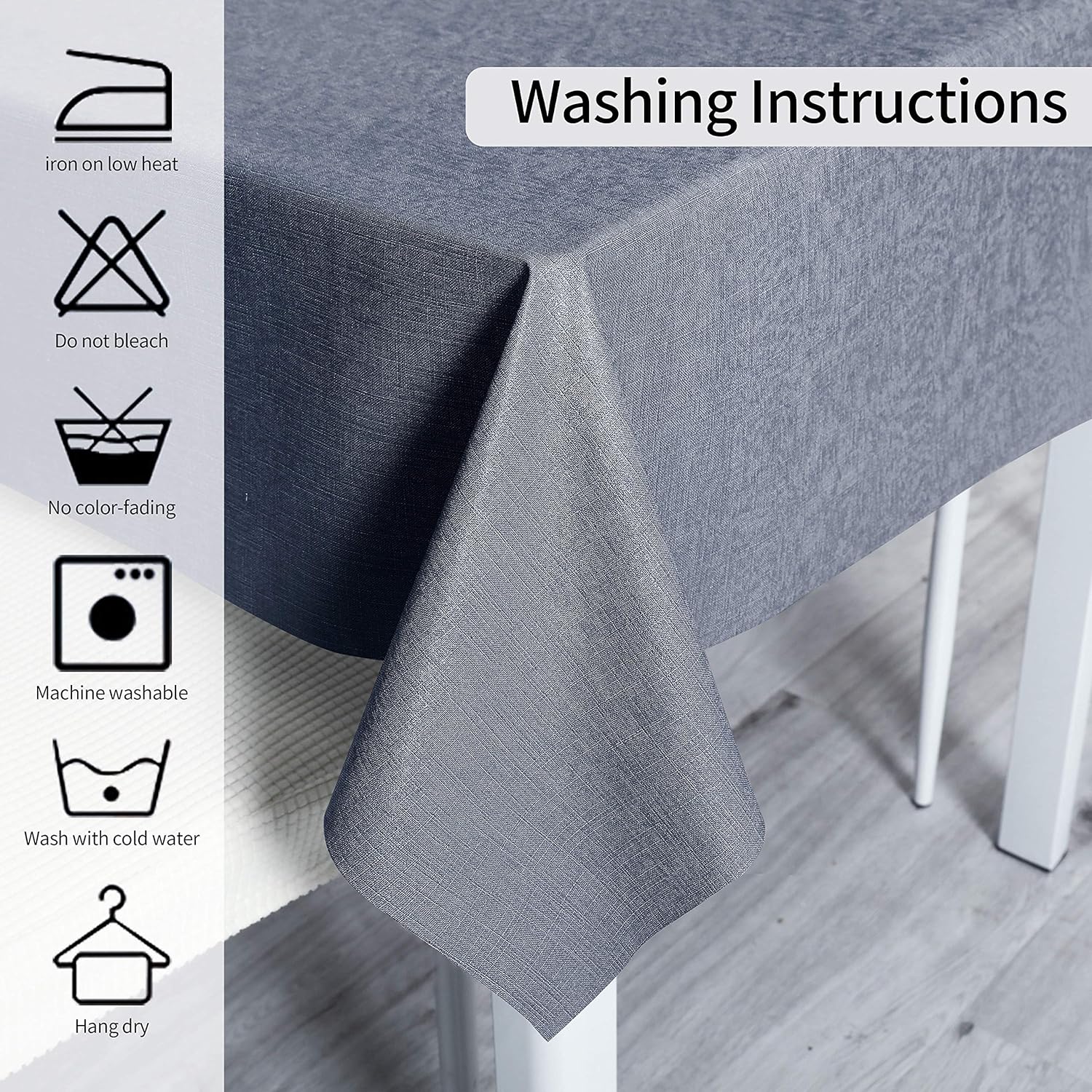 Obstal Waterproof Tablecloth 54 x 78 Dark Grey